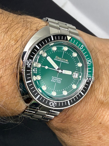 Bulova Oceanographer Devil Diver Verde Auto Premium 96b322 Prateado Verde Verde (Usado)