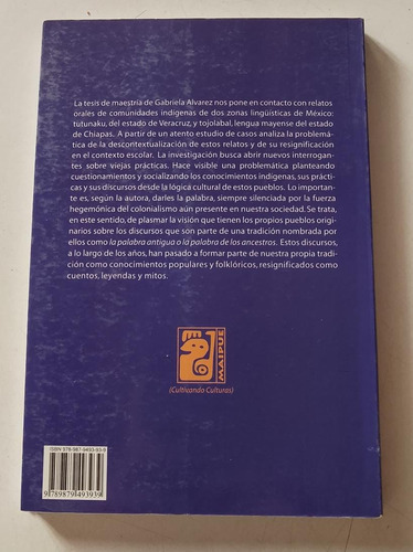 La Antigua Palabra Tradicion Oral Contexto Escolar Alvarez (Usado)