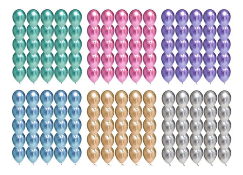 Pack 30 Globos Decorativos Metalizados Cromados De 23 Cm Color Plateado