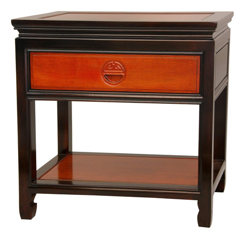 Oriental Furniture - Mesita De Noche De Palisandro, Bicolor