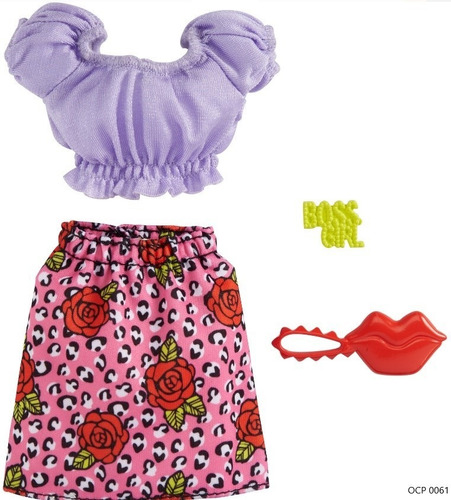 Imagem 1 de 3 de Roupa Da Barbie Blusa Lilás E Saia Rosa Ms
