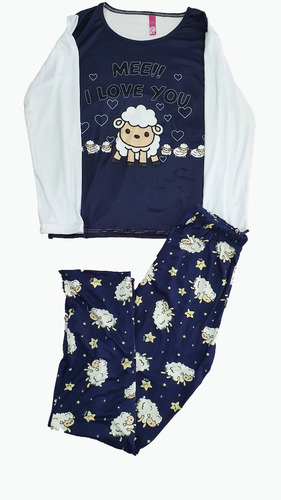 Imagen 4 de 4 de Pijama De Mujer De Borreguito , Pantalon Y Blusa