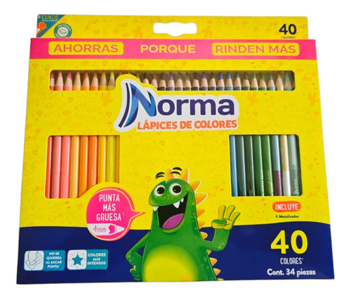 Colores Norma C/34 Pz 40 Colores Punta Mas Gruesa