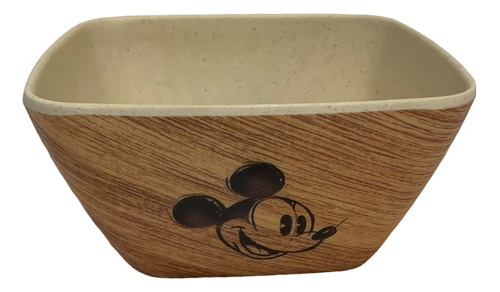 Tazon Cuadrado De Bambu Mickey Mouse Color Marrón