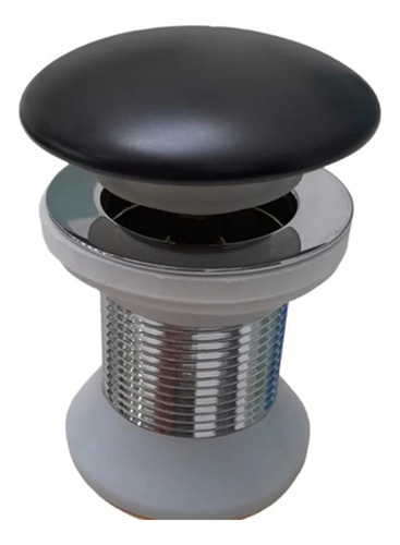 Sopapa Metalica Lavatorio Click Clack Touch Tapon Ceramico Negro