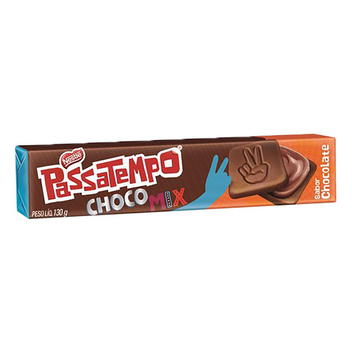 Imagem 1 de 1 de Biscoito Chocolate Recheio Chocolate Passatempo Choco Mix Pacote 130g