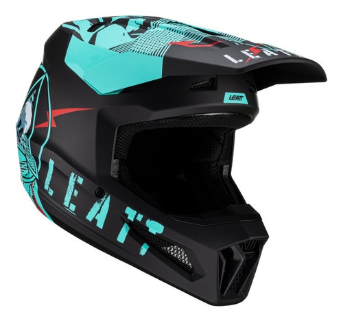 Capacete Cross Leatt Moto 2.5 Preto Acqua @# Cor Branco/Preto Desenho Solid Tamanho do capacete 57-58 M