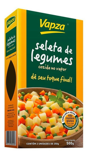 Seleta de Legumes Cozida no Vapor Vapza Caixa 500g 2 Unidades