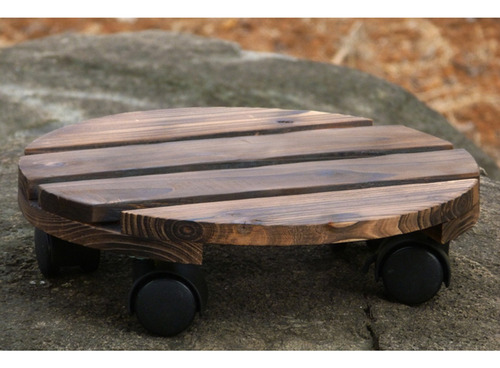 Maceta De Madera Con Ruedas Redondas, Soporte Móvil Para