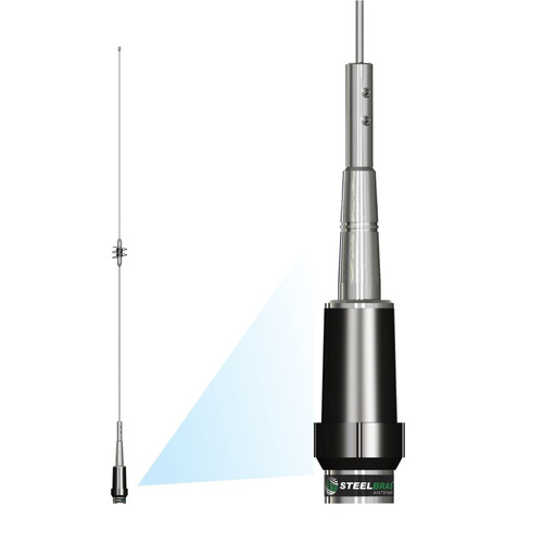 Antena Móvel Dual Band 86cm Ap0191 Suporte Caminhonete S10 Hilux Ranger Strada L200 Saveiro Montana Lona Marítima