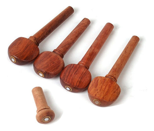 Set De Rosewood 4/4 Violin Parts Chinrest Clavijas De