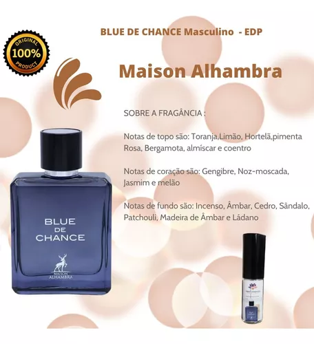 Decant Do Perfume Árabe Blue De Chance Eau De Parfum Maison Alhambra 5ml  100% Original