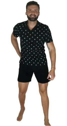 Pijama Hombre Verano Corto Algodon Estampados Macys 2024