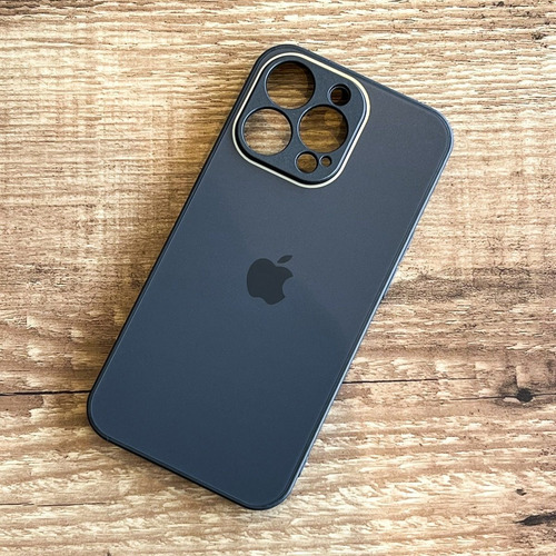 Capa Resistente De Vidro Fosca Para iPhone Borda De Silicone