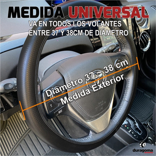 Imagen 2 de 8 de Funda Cubre Volante Auto Carbono Novedad Elastizado Fitter