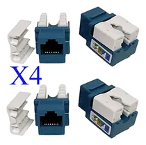 Comprar Kit 4 Conector Red Utp Jack Coupler Rj45 Cat-6e Cajetin Cat6