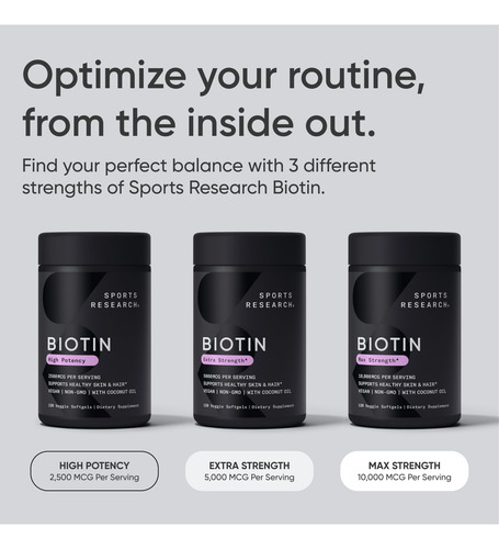 Suplemento Sports Research Biotina 2.500mcg Com Óleo De Coco