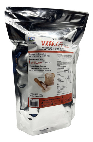Monk Life 2kg Super Life Fruta Del Monje Endulzante Granulado