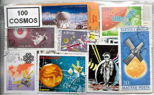 100 Estampillas Diferentes Mundial Cosmos Espacio Astronauta