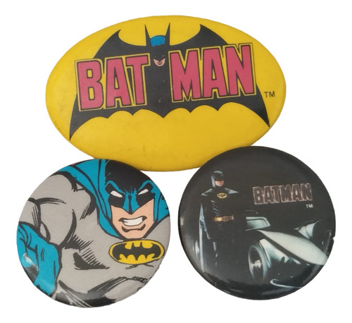 3 Pin Boton Batman Dc Comics Vintage 80´s Y 90´s