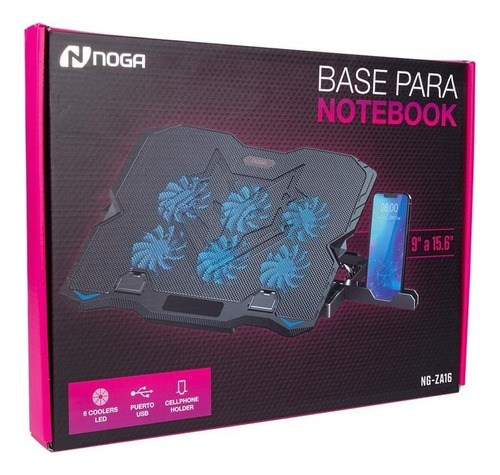 Base Para Notebook Noga Ng-za16 Gamer Celular 6 Coolers Leds