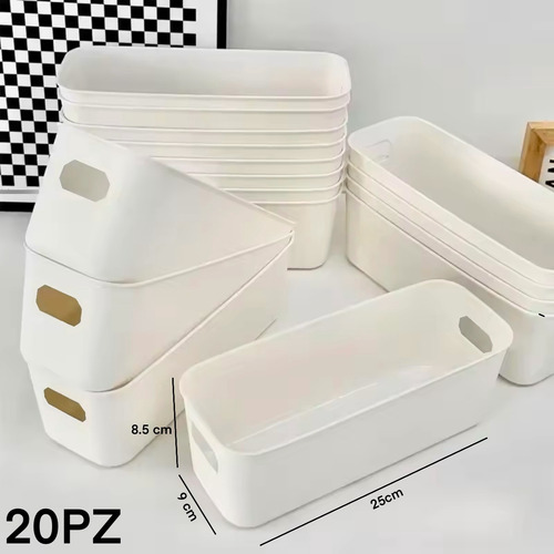 20pz Caja Multiuso Almacenamiento Cesta Canasta Rectangulo