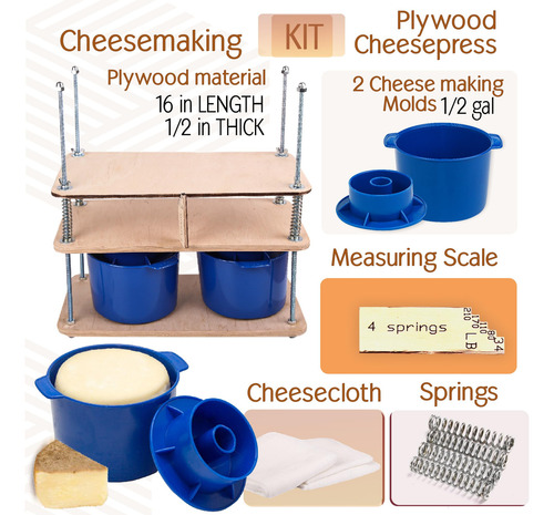 Prensa De Queso De Madera De 40 Cm Y Kit De Fabricación