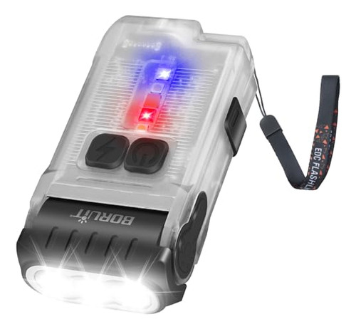 Linterna Boruit V15 1200 Lm, Clip, Magent, Cob Rojo Azul - M