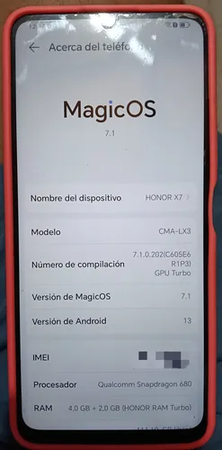 Honor X7 Dual Sim 128gb 6gb Ram Azul Cometa (Usado)
