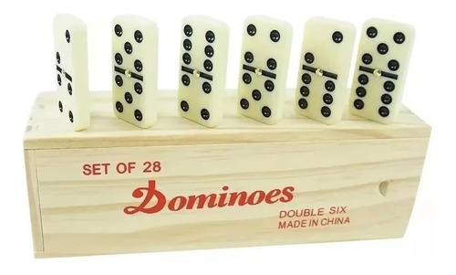 Juego Domino 28 Piezas Estuche Madera