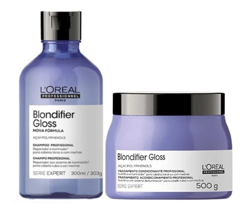 Kit L'oréal Blondifier Gloss Shampoo 300mls + Mascara 500grs