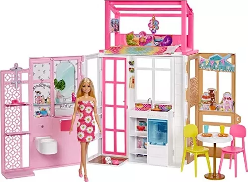 Casinha Casa Boneca Barbie 30 Móveis Tudo Já Montado Mdf no Shoptime