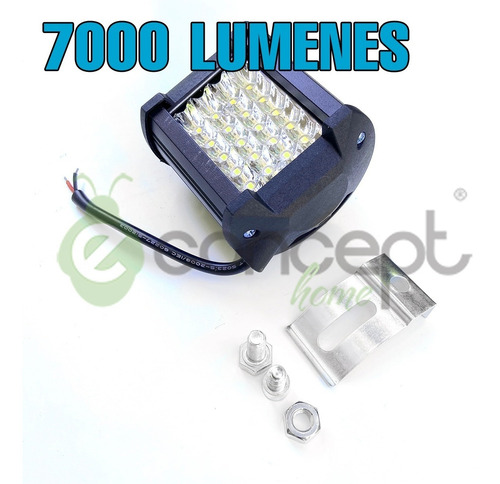 Faro Auxiliar Barra Led Rectangular Auto Moto Cuatri 70w X 2