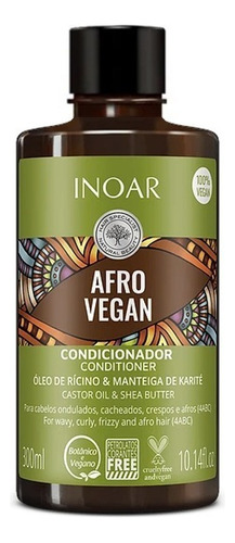 Acondicionador Afro Vegan Inoar 300ml Vegano Rizos Rulos