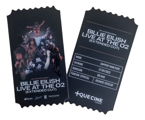Boleto Conmemorativo Original, Billie Eilish Live At The 02