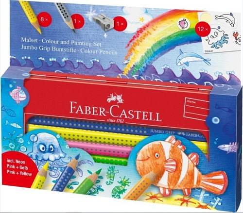 Faber-castell 17698 Lápices De Colores Grip Mundo Submarino 