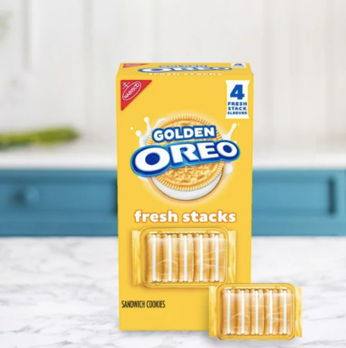 Oreo Fresh Stacks Golden Sandwich Cookies, 8.05oz (4 Stacks)