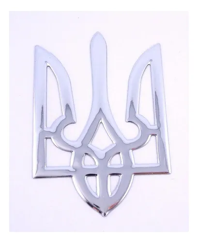 Calcomanía Cromada Con Tridente Ucraniano, Emblema De Coche