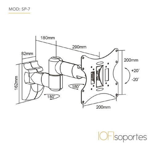 Soporte Led Lcd Iofi Móvil Articulado 43 42 40 39 32
