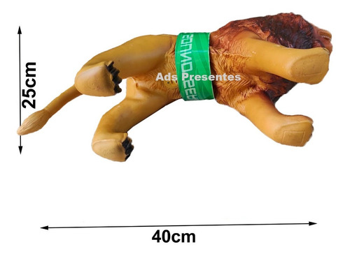 Leão Selvagem Grande C/ Som Animal Da Selva Macio Vinil Soft