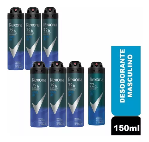 Kit 5 Unidades Desodorante Aerosol Rexona Men Active Dry 150ml