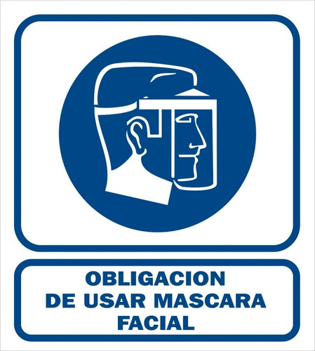 Cartel De Seguridad Obligación Usar Mascara 22 X 28 Cm