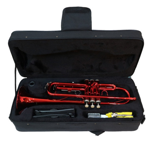 Trompeta Bb Roja Tono Sib Con Estuche Cyruswinds 6418rdcw