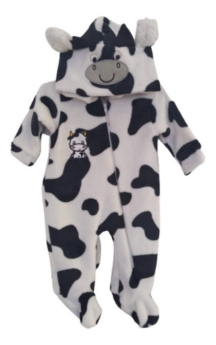Imagen 1 de 5 de Kigurumi Bebé Mameluco Con Gorro Disfraz Kawaii Cute Vaquita