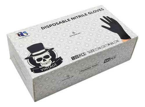 Caja Guantes De Nitrilo Desechables 100 Pcs Talla (l)