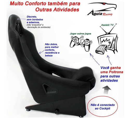 Banco Concha Águia Para Suporte Volante / Cockpit Simulador