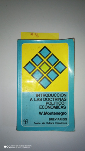 Introducción A La Doctrina Político-economicas. W Montenegro