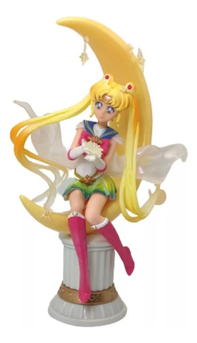 Figura Sailor Serena Traje Luna Flor Cute Base