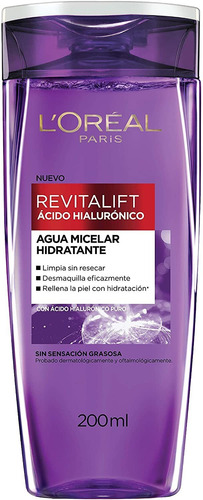 L'oreal Paris Agua Micelar Acido Hialuronico Puro 200ml Hidr