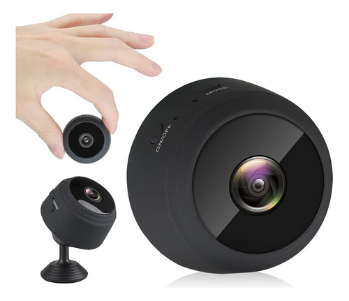 Mini cámara de seguridad espía discreta Wifi Full HD, color negro